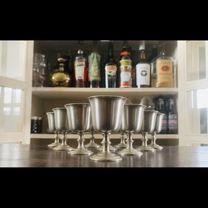 10 PC CONN. HOUSE PEWTER SHOT/CORDIAL GOBLET SET